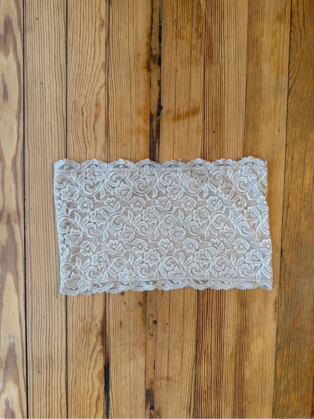 Beige Lace Bandeau Top